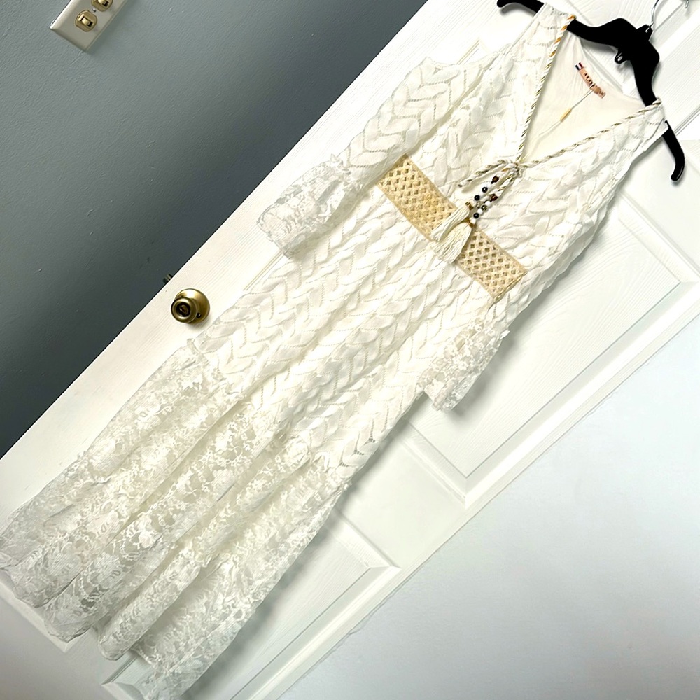 White and gold dress